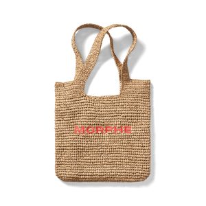 Morphe Raffia Tote Bag - Orange/Red